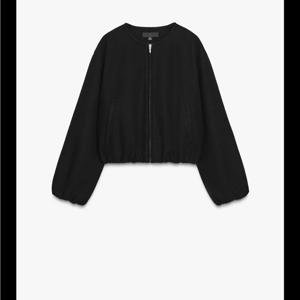 Zara Black Bomber Jacket new